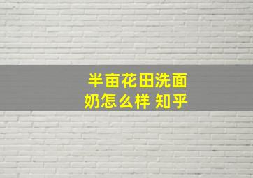 半亩花田洗面奶怎么样 知乎